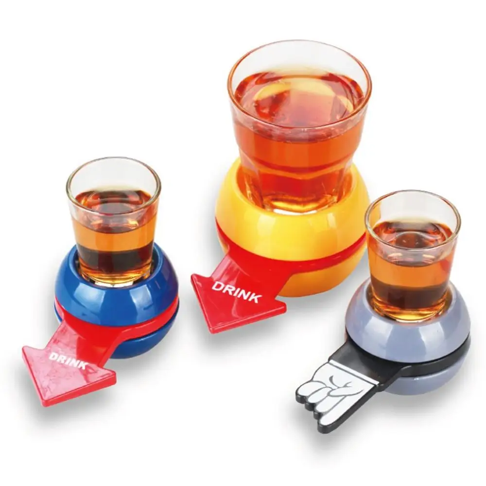 Spinner Party Game Rotatable Arrow Beer Wine Glass Cup Kit Spin The Shot Drinking Game Gifts Entertainment Supplies