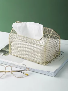 

Creative Iron Tissue Box Restaurant Dining Table Home Bedroom Multifunctional Storage Box Tissue Boxes Napkin Holder Box