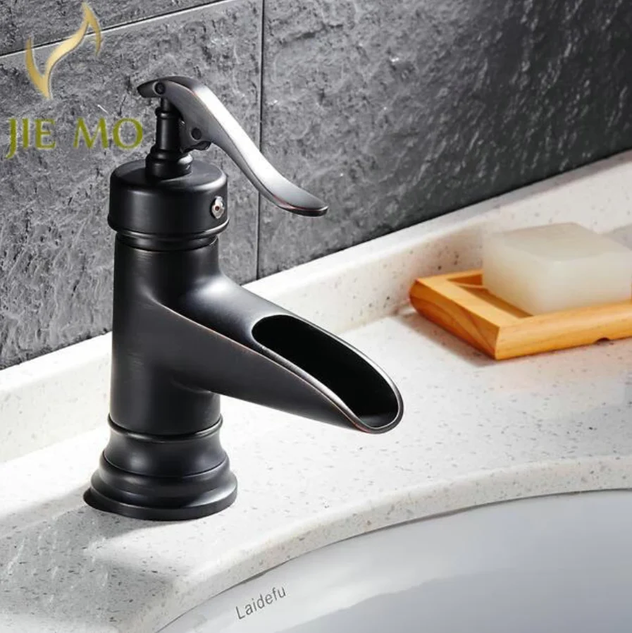Grifo de baño negro – Grifo de lavabo de baño de dos manijas sin plomo de 4  pulgadas, juego de grifos de baño negro mate con drenaje emergente y