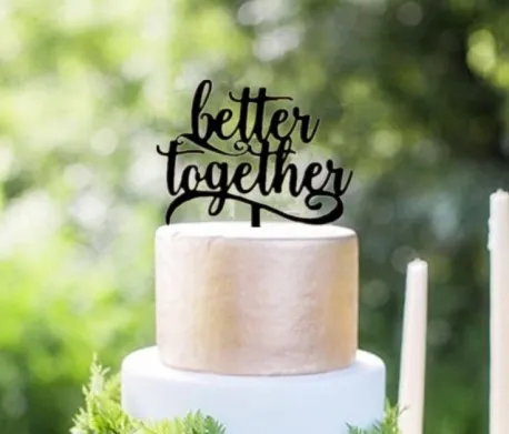 Лучше вместе Топпер для торта деревянный деревенский Свадебный Топпер для торта помолвка/Юбилей/день рождения украшение торта