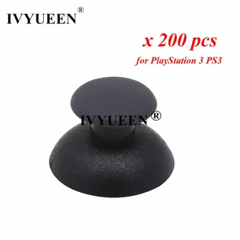 

IVYUEEN 200 Pcs for PlayStation 3 PS3 Controller Black 3d Analog Thumb Stick Cap Grips for Dualshock3 Analogue Joystick Cover