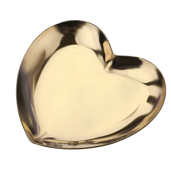 

Serving Platter Storage Tray Easy Clean Polished Heart Shape Home Decor Party Supplies Holder Stainless Steel Jewelry Organize