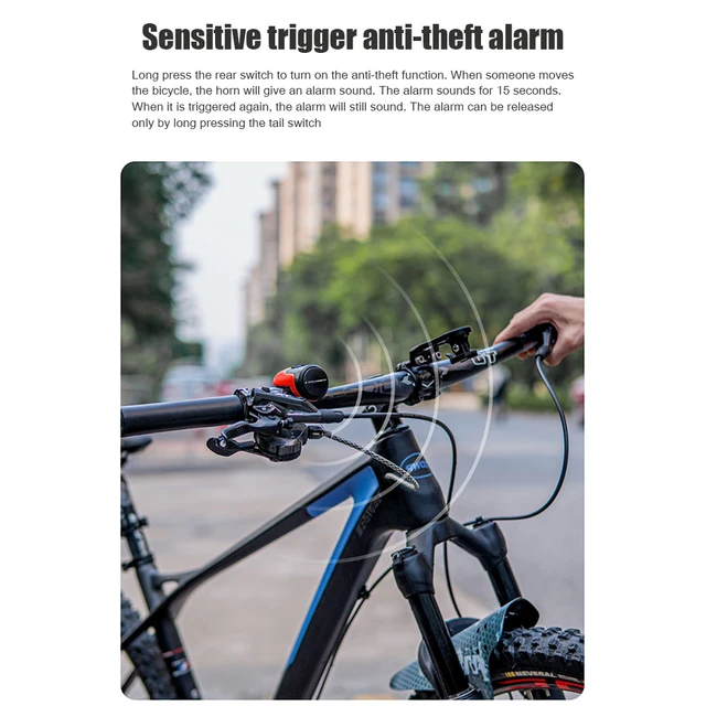 2 in 1 Bike Lenker Elektrische Horn Anti Theft Alarm USB Lade Hohe Dezibel Fahrrad  Sicherheit Warnung Glocke Fahrrad Zubehör - AliExpress