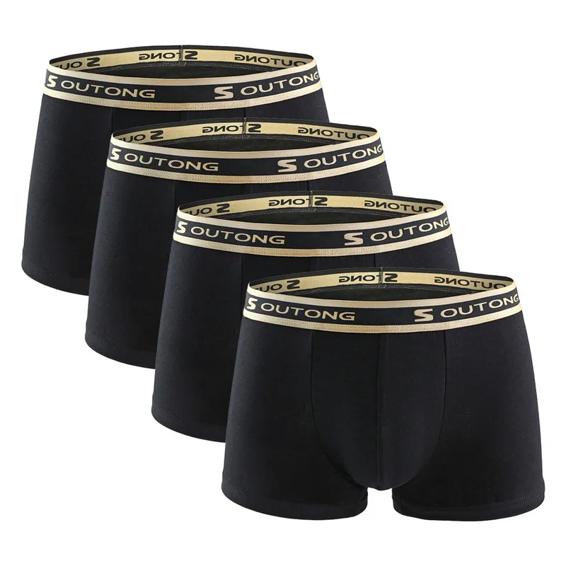 4 Pcs 02 LITTHING, мужское нижнее белье, боксеры, хлопок, мягкие трусы с заниженной талией, дышащие, Cueca, мужские трусы-боксеры, сексуальные мужские шорты, Calzoncillo Hombre - Цвет: 4 Pcs 02