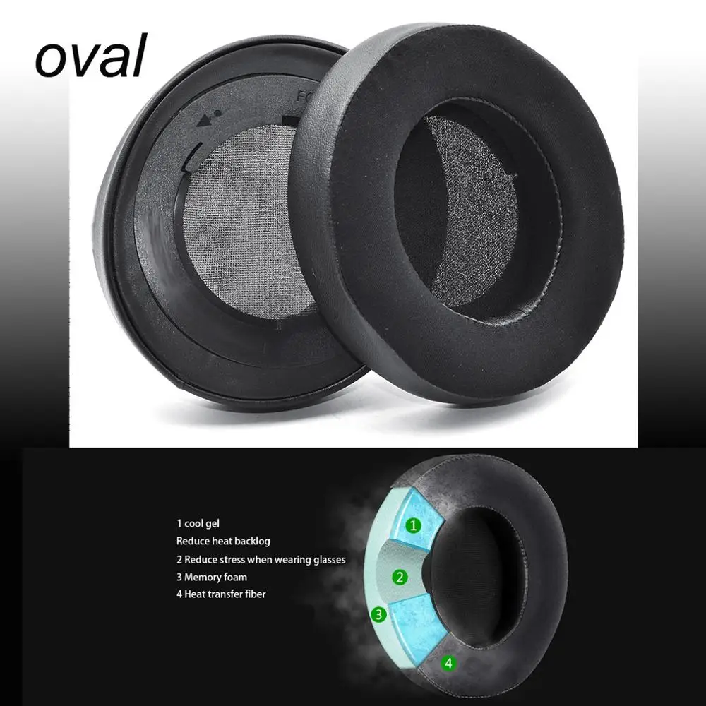 Round Oval Replacement Cooling-Gel Earpads Foam Ear Pads Cushions