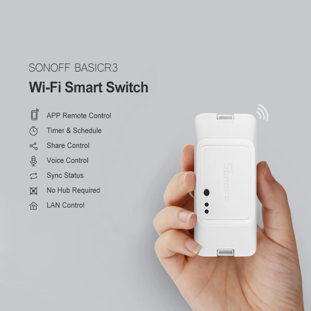 SONOFF BASICR3 wifi DIY умный переключатель с таймером интернет-приложение Голосовое управление LAN режим DIY совместим с Amazon Alexa Google Home