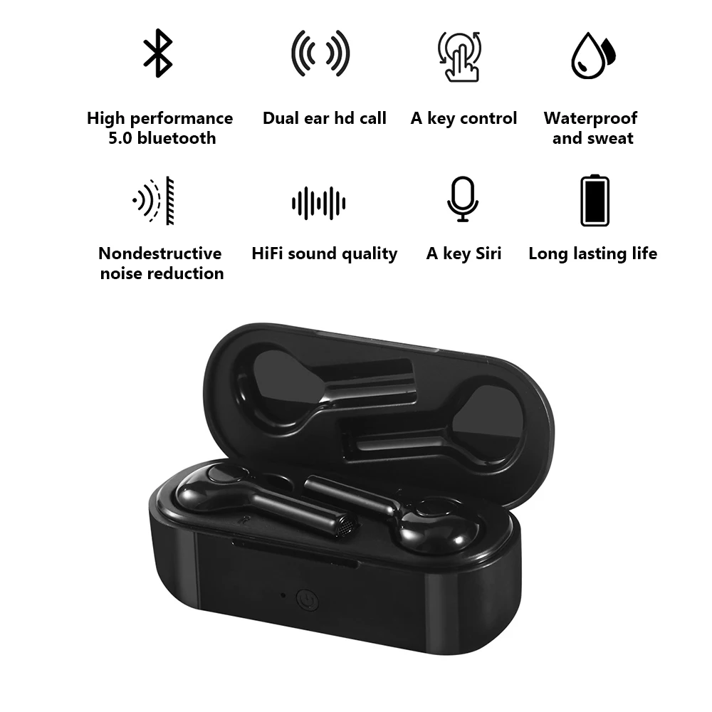Bluetooth 5,0, наушники, мини беспроводная гарнитура, наушники для samsung, для Xiaomi, huawei, Спортивная гарнитура, водонепроницаемые спортивные наушники
