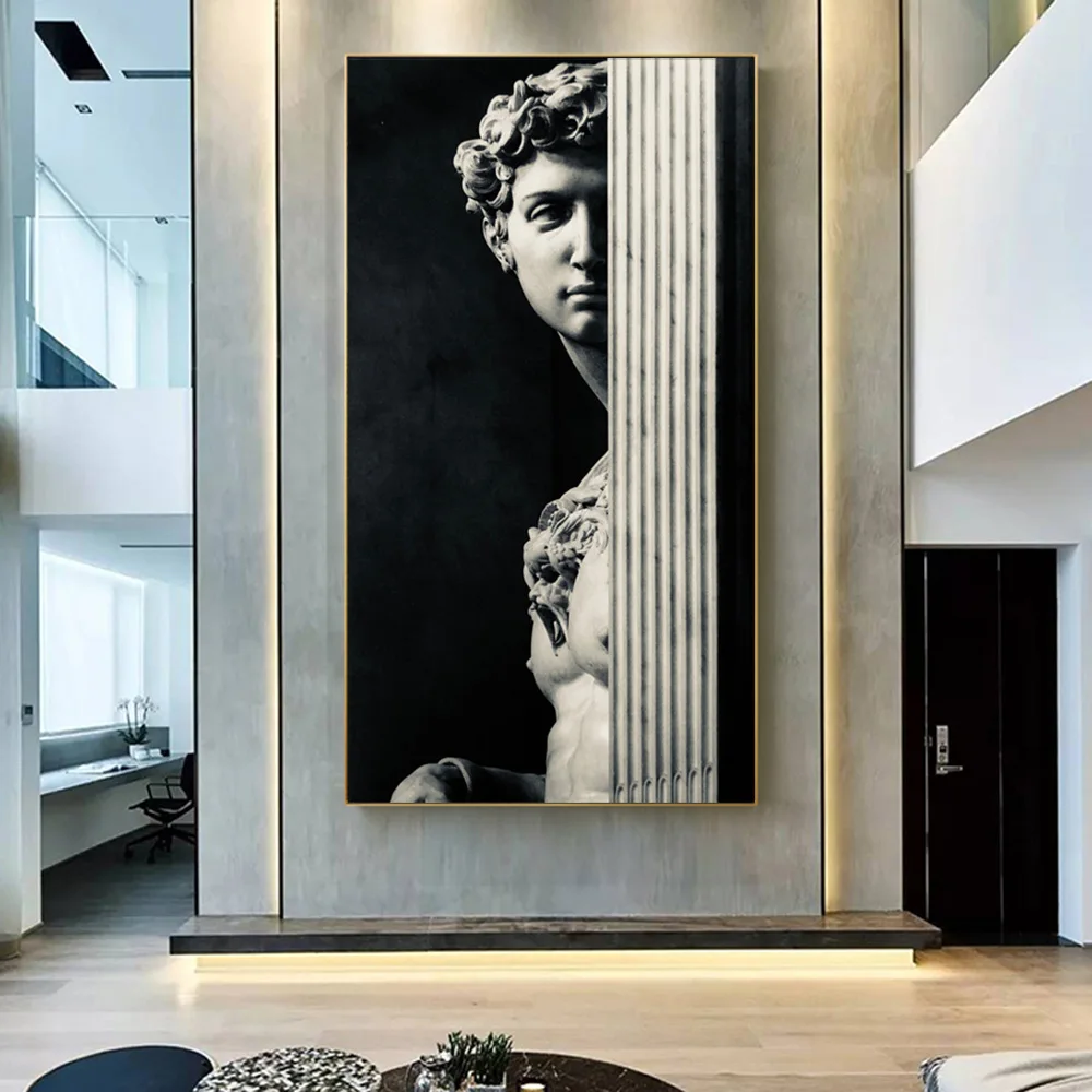 Black And White Giuliano Sculpture Home Decor Modern Wall Art Painting On Canvas Posters And Prints Picture For Living Room