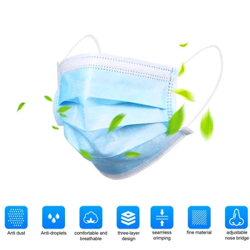 

50-200PCS US CZ Stock Face Mask Disposable Anti PM2.5 Anti Particle Protective Masks Face Cover Breathable Dustproof Mouth Mask