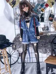 Combinaison en Denim pour poupée Bjd, vêtements de poupée, 1/6 1/4 MSD,1/3,SD10 SD13, CWB164 