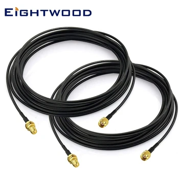 

Eightwood 2PCS WiFi Antenna Extension Cable RP-SMA Male to RP-SMA Female for Wireless PCI PCIE Network Card WiFi Router Booster