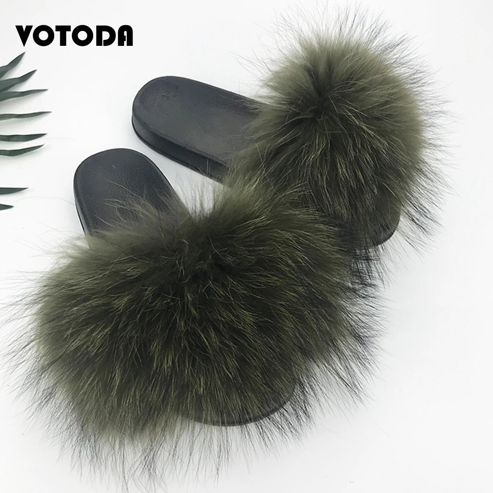 New Fur Slippers Women Fluffy Real Fox Fur Slides Fuzzy Raccoon Hair Flip Flops Comfortable Indoor Sandals Summer Woman Fur Shoe New Fur Slippers Women Fluffy Real Fox Fur Slides Fuzzy Raccoon Hair Flip Flops Comfortable Indoor Sandals Summer Woman Fur Shoe