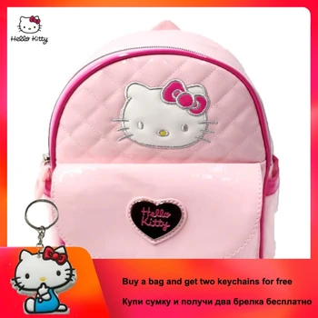 

HELLO KITTY New Mini Backpack Young Girl Children PU Schoolbag Multi-function Small Backpack Kindergarten Student BookBag