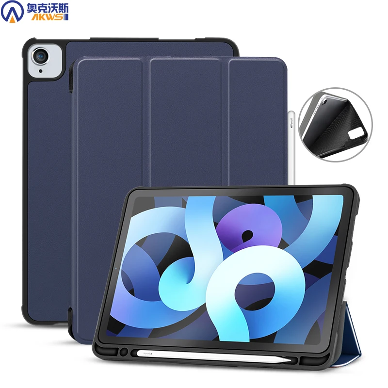 Tablet Case for Ipad Air 4 10.9 2020 with Pencil Holder Cover New iPad 4th Generation Autosleep TPU Funda Capa | Компьютеры и офис