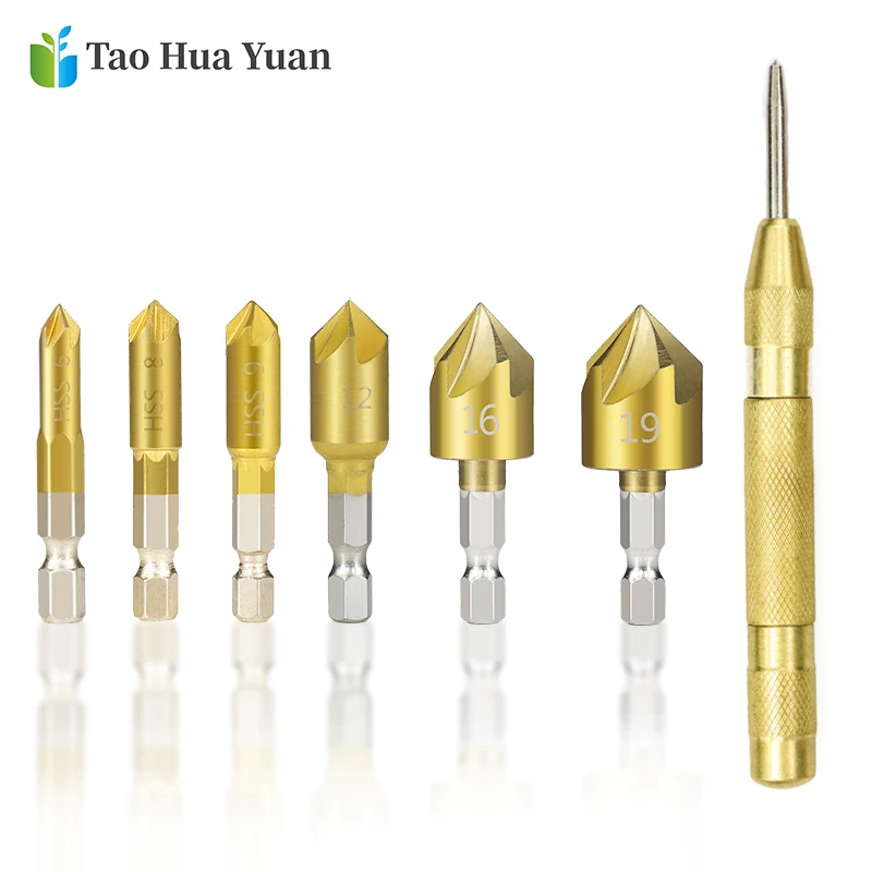 XCAN_Hex_Shank_Countersink_Drill_Bit_6_19mm_Set_Titanium_Coated_5_Flute_Hole_Drill_90 (5)