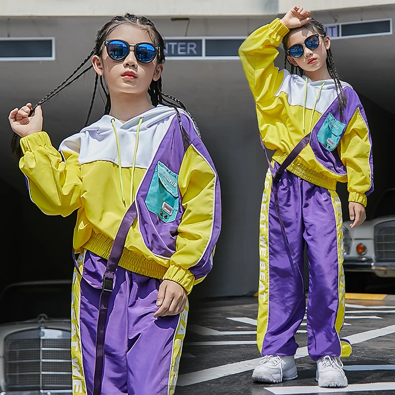 

Child Hip Hop Dance Costumes Kids Loose Jazz Clothing Modern Street Dancing Performance Outfit Girls Stage Dancewear DNV12029