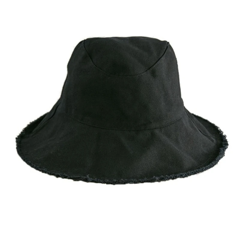 Foldable Denim Bucket Hat Cotton Washed Fishing Hunting Cap Outdoor Beach Fisherman Panama Women's Bucket Hat