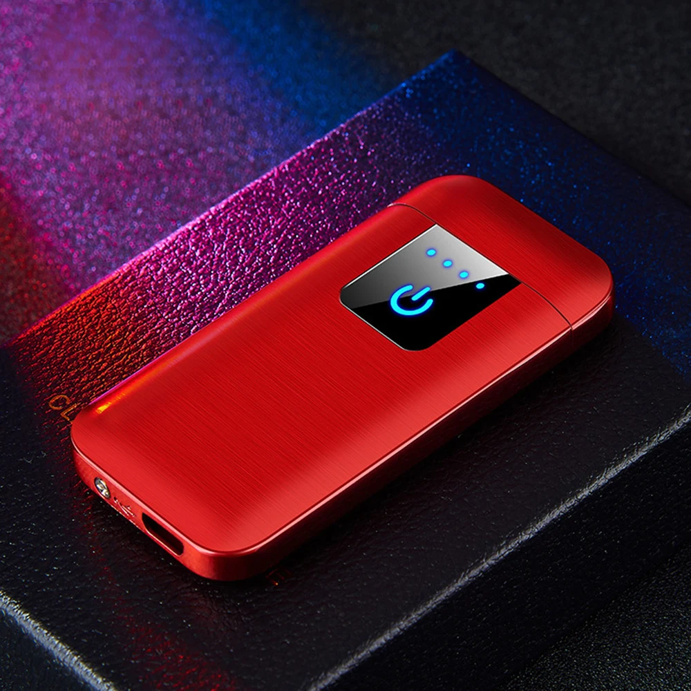 

Touch Induction Double Arc Plasma Lighter Touch Sensing Slim Body Portable Windproof USB Charging Cigarette lighter