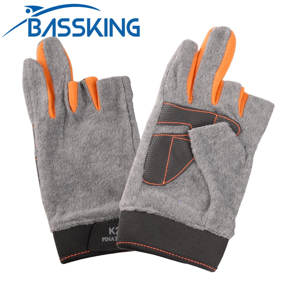 Зимние рыболовные перчатки BASSKING с открытыми пальцами