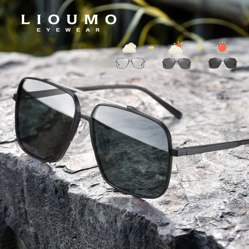 Top Quality Aviation Photochromic Men's Sunglasses Polarized Square UV Protect Men Driving Sun Glasses oculos de sol masculino |