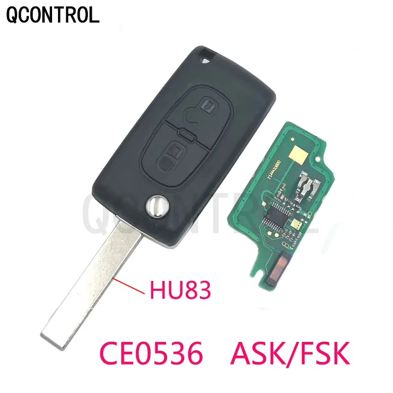 QCONTROL 2 кнопки Авто Автомобильный Брелок дистанционного управления с ключом ID46 чип для PEUGEOT 207 208 307 308 408 Partner CE0536 ASK/FSK HU83 Blade