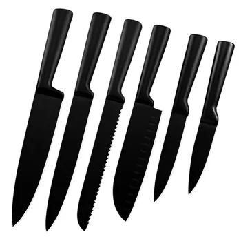 

Set Of Knives 3Cr13 Stainless Steel Black Professional Kitchen Knives Sharp Meat Chopping Knife Kitchen Tools Couteau Cuisine