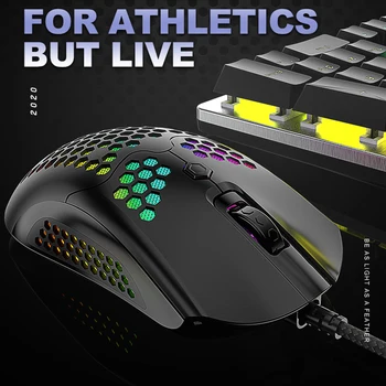 

New Gaming Mouse 7 Keys 12000DPI Colored Lights Perspective Hollow Out Design USB Wired Pro Gaming Mouse For Laptop PC Computer