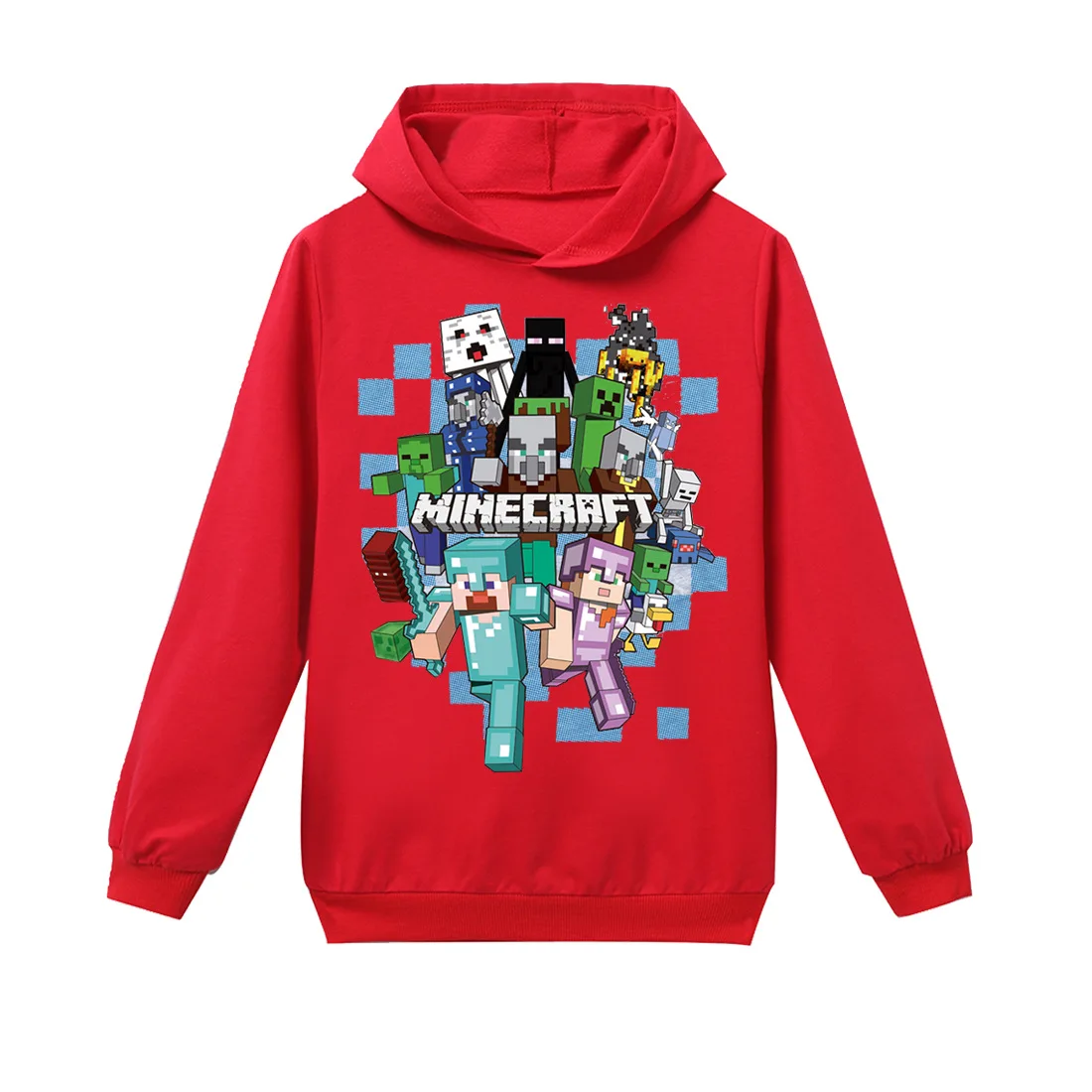 

Children's Clothing MineCraft Spring Autumn Pullover Cotton Sweatshirt Hoodie Long Sleeved T-shirt Character Children's Clothes