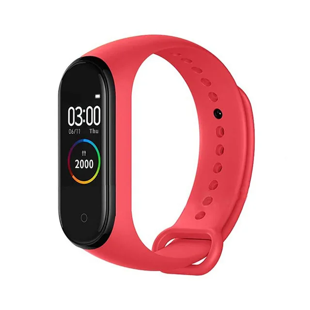 Новинка, умные часы M4, монитор сердечного ритма, смарт-браслет, 4, кровяное давление, Bluetooth, спортивный браслет, водонепроницаемый фитнес-трекер, умные часы - Цвет: red