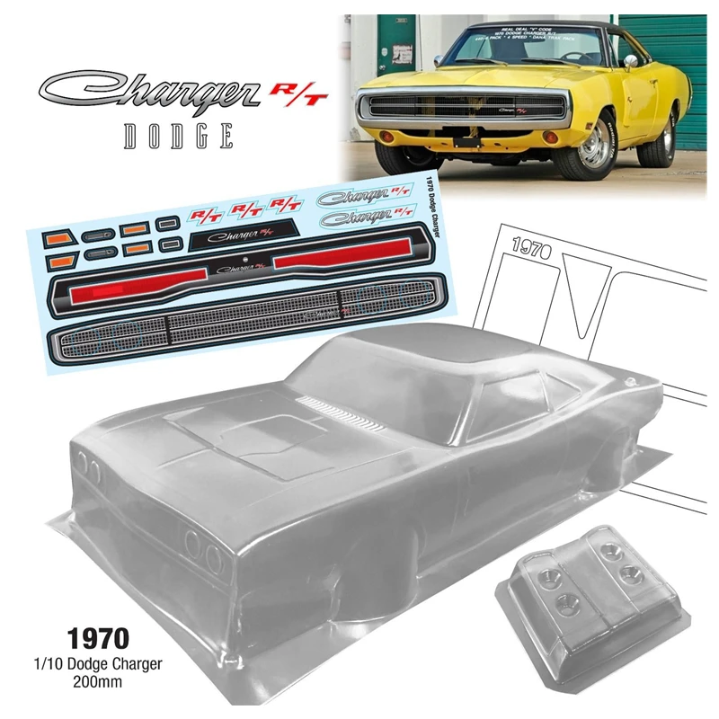 Rc Cars 1970 1/10 Dodge Charger Clear 