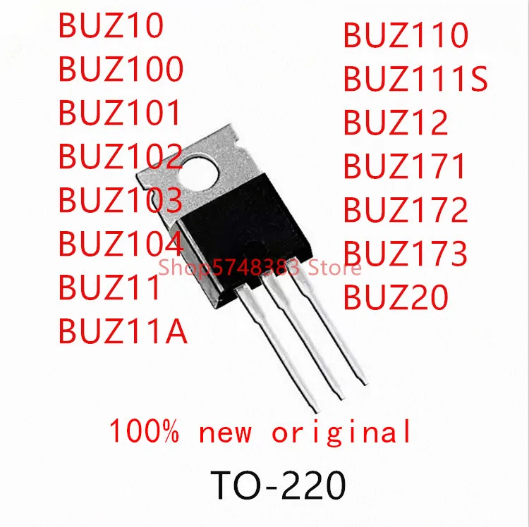 10 шт. BUZ10 BUZ100 BUZ101 BUZ102 BUZ103 BUZ104 BUZ11 BUZ11A BUZ110 BUZ111S BUZ12 BUZ171 BUZ172 BUZ173 BUZ20 TO-220 | Электроника