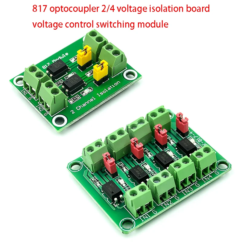 

2-4 Channel PC817 Optocoupler Isolation Board Voltage Converter Adapter Module 3.6-30V Driver Photoelectric Isolated Module 817