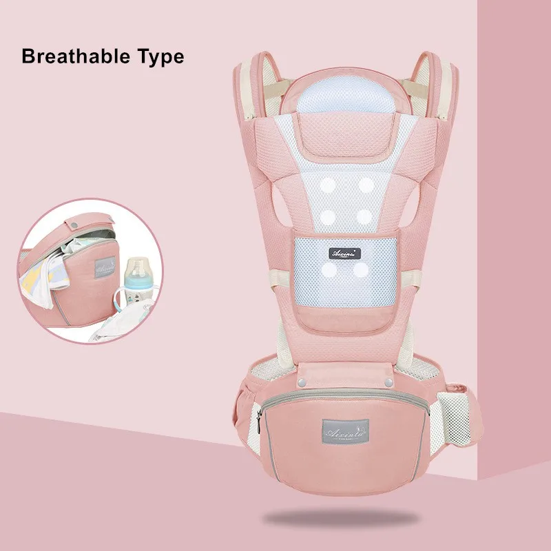 Breathable Pink Дышащий рюкзак, переносная эргономичная переноска для младенцев, кенгуру, Хипсит, слинг, переноска, 0-48 м - Цвет: Breathable Pink
