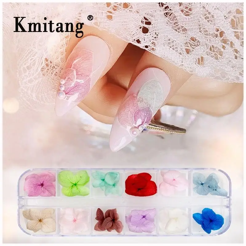 120 шт./лот мини-лепестки гортензии искусственный сушеный цветок с коробкой вечный