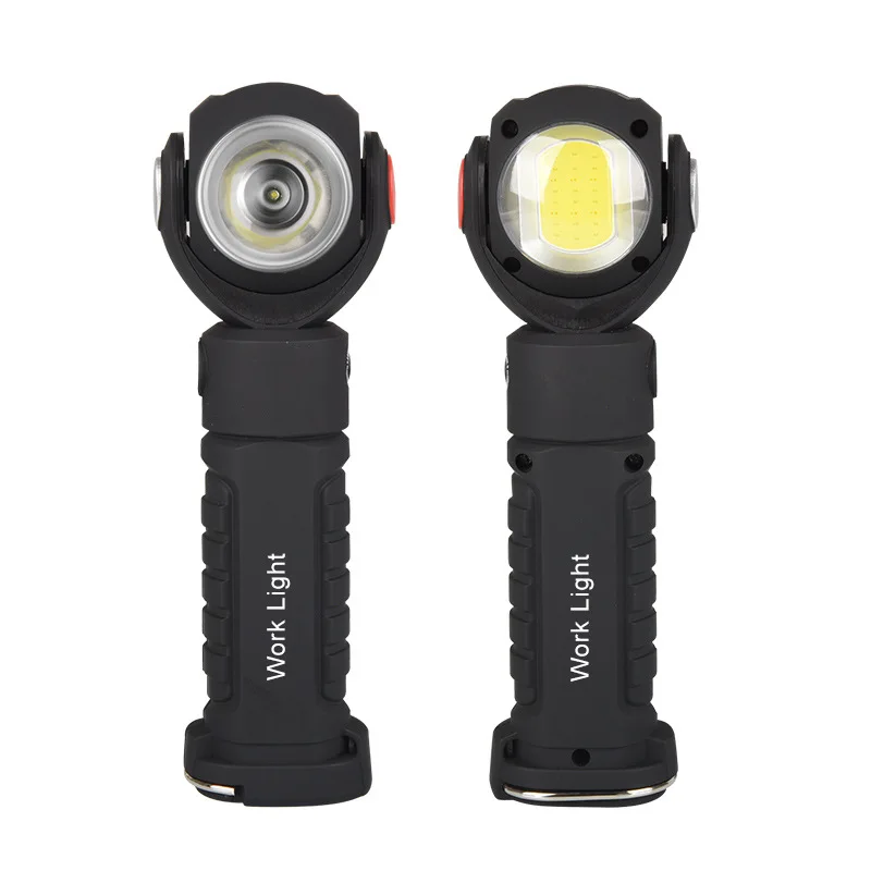 

T6 COB Rotating LED Flashlight LED Tactical Torch Rechargeable Car Inspection Maintenance Work Light With Magnet Outdoor Camping