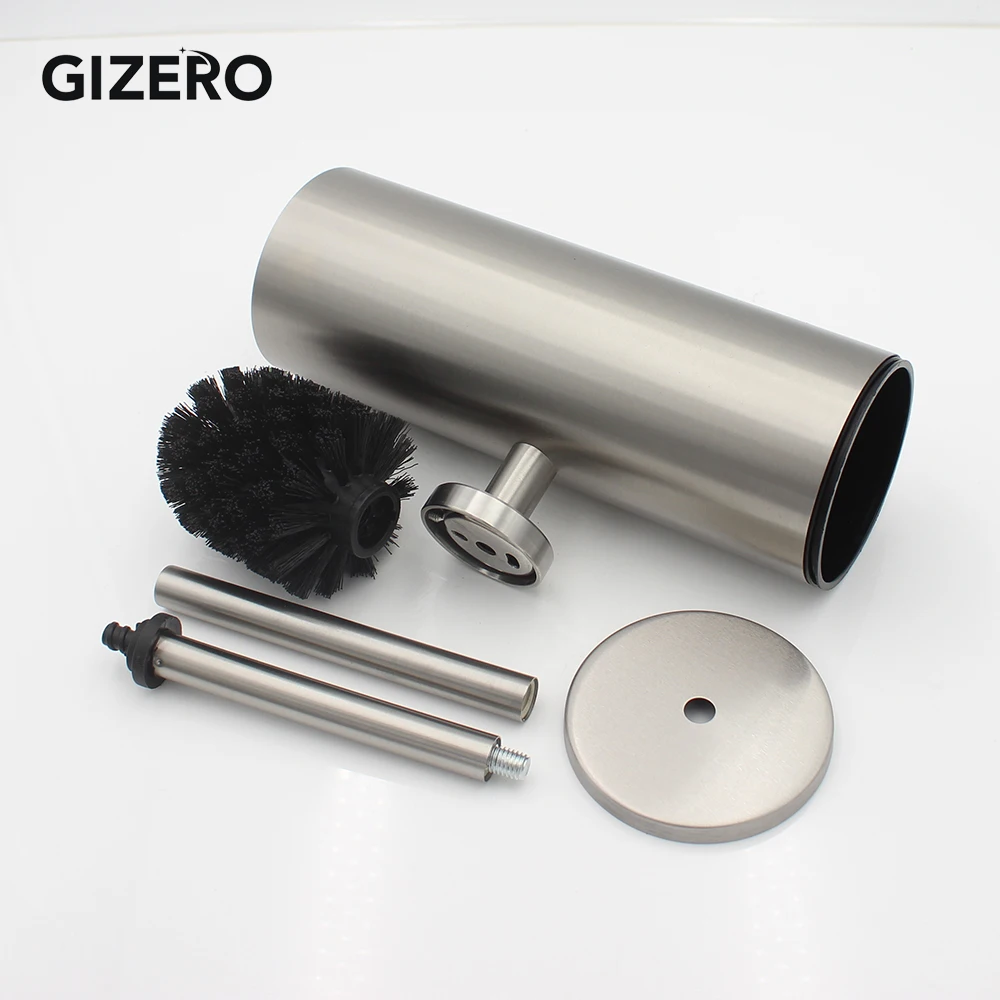 Matt Black Toilet Brush Holder Stainless Steel Cleaning Tool Durable Vertical Bathroom Toilet Brush Wall Mounted ZR2412 toilet brush holder