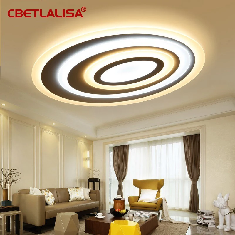 

Dimming Led Ceiling Light Light Light Remote Control Modern For Living Bedroom Oval Shaped New Design Ceiling lamp