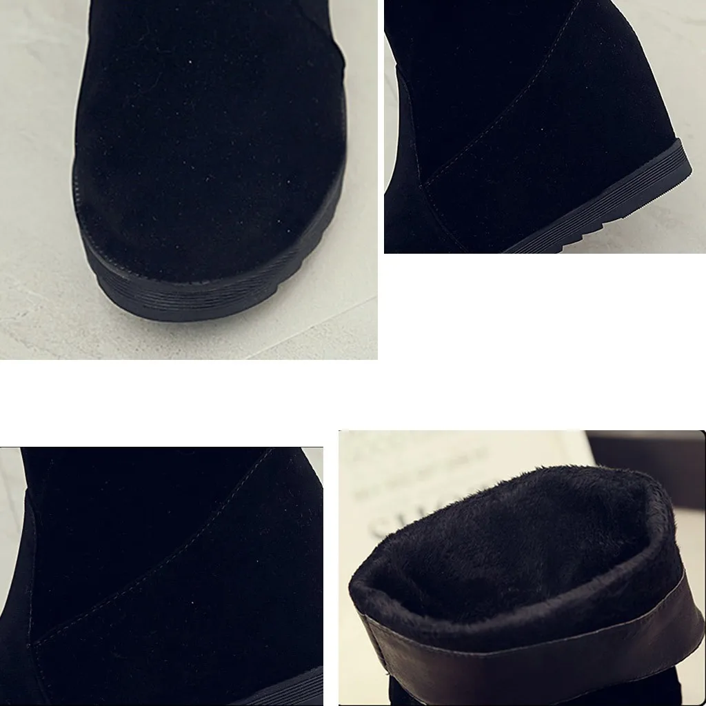 SAGACE/черные женские ботинки до середины икры; коллекция года; зимние пикантные женские ботинки на танкетке средней высоты; Zapato; повседневная обувь; De Mujer Invierno
