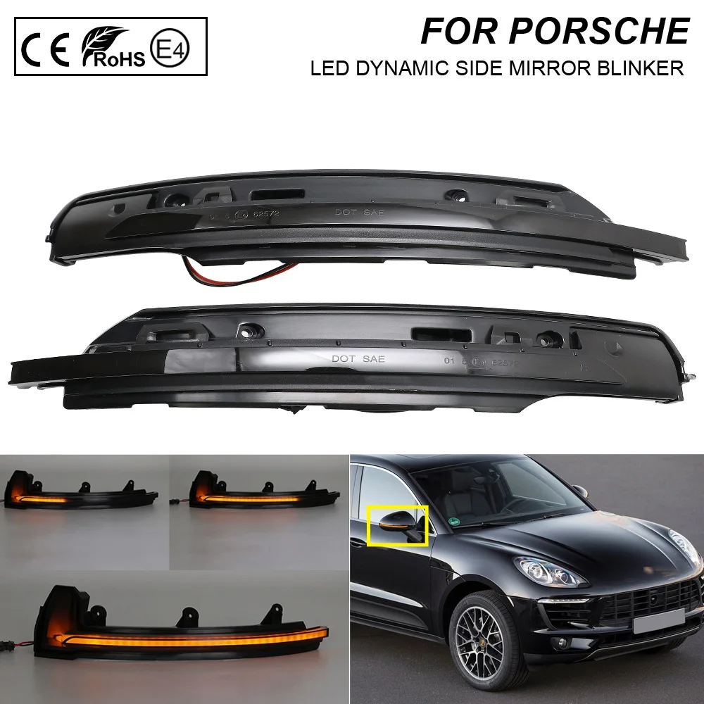 

Pair dynamic LED side mirror blinker Light Turn Signal Lamp For Porsche Macan 2015-2017