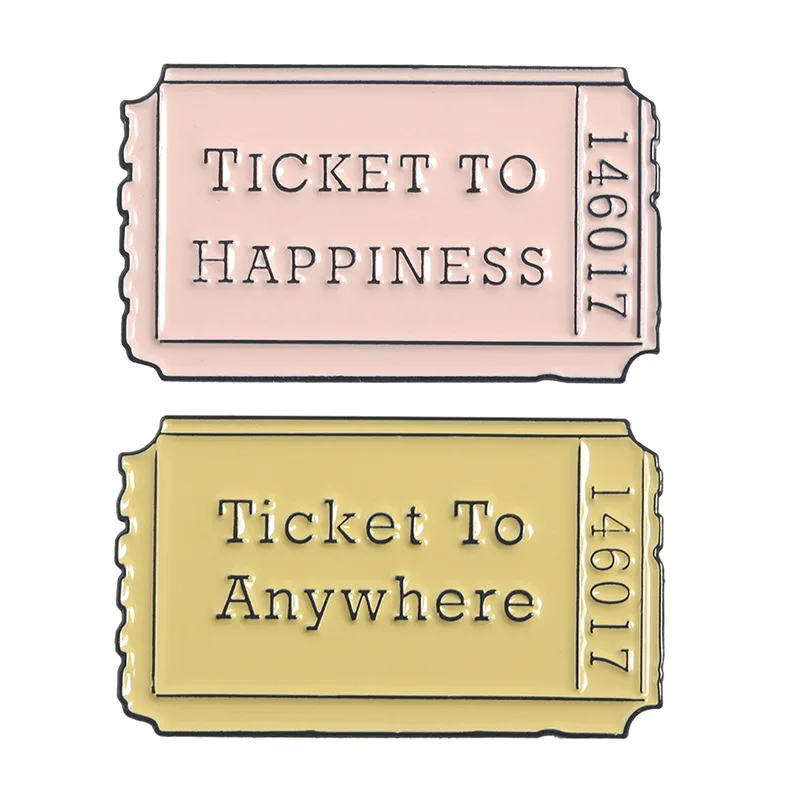 Брошь в виде билета из ковбойского сплава Значки для рубашки эмалированные