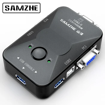 

SAMZHE KVM Switch 2 Port 4K USB Switch Splitter Box for Printer Keyboard Mouse KVM Switch