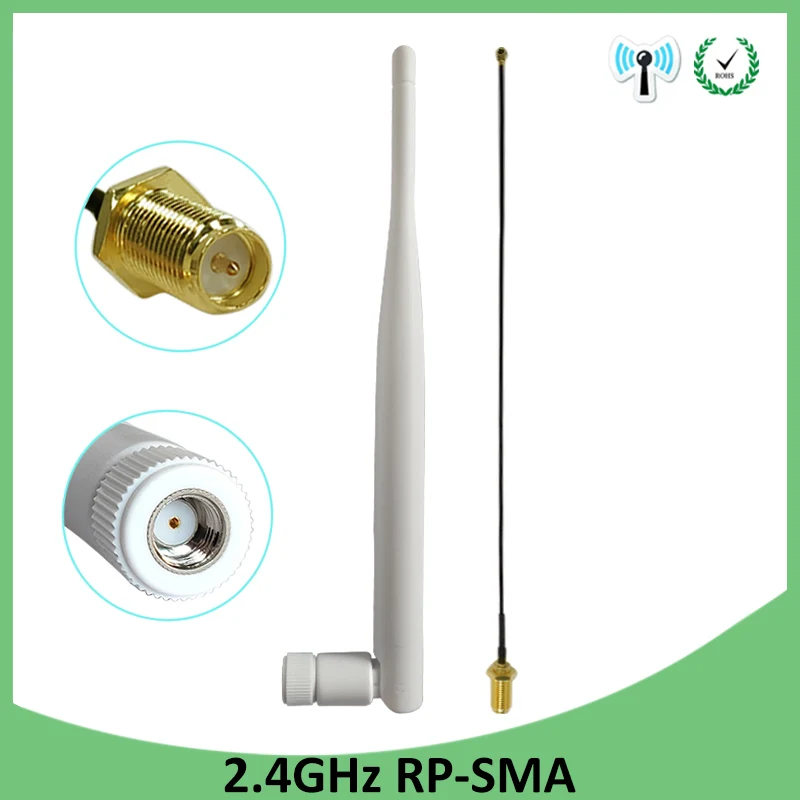 2шт 2,4 ГГц антенна Wi-Fi 5dBi антенна RP-SMA Male 2,4 ghz antena Wi-Fi маршрутизатор+ 21 см PCI U. FL IPX к SMA мужской косичка кабель