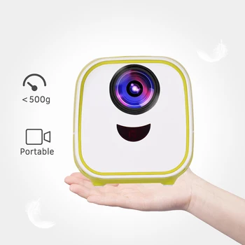 

Mini LED Video Projector 480*320 Native Resolution 50000 Hours with Remote Control for Laptop PC TV Cute Gift for Kids Friends