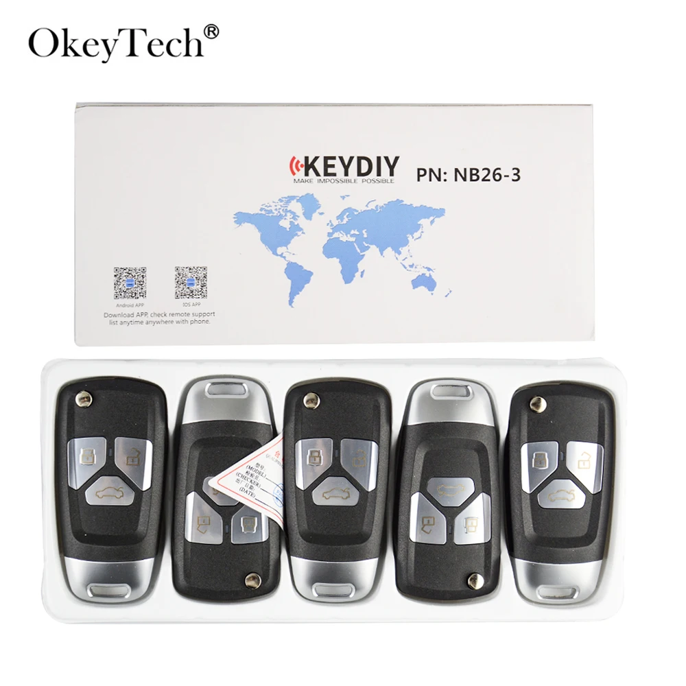 OkeyTech 3 кнопки NB26 KD пульт дистанционного управления ключ серии NB Универсальный многофункциональный для ключей DIY KD900 URG200 KD200 ключ программист