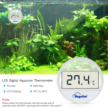 

HugeSun Mini LCD Transparent Aquarium & Pet Thermometer Digital Fish Tank Temperature Meter 0°C~40°C