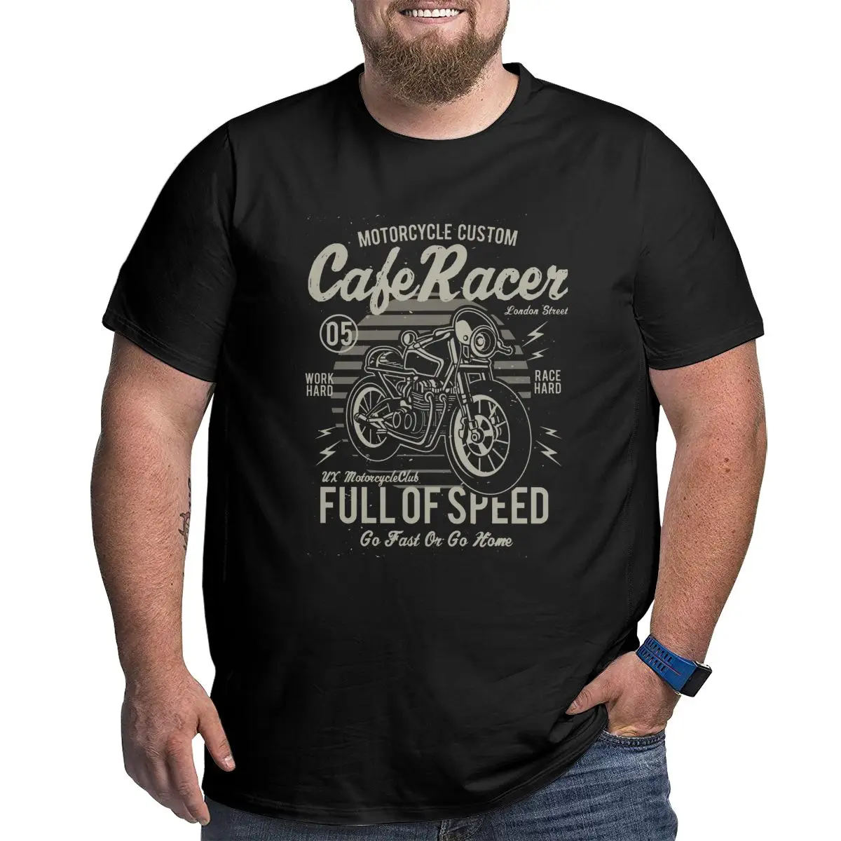Diseño Cafe Racer Exclusivo Quaint Point Guzzi Cafe Racers Bikers Camiseta Hombre T-shirt Algodón 190g/m2 Alta Calidad
