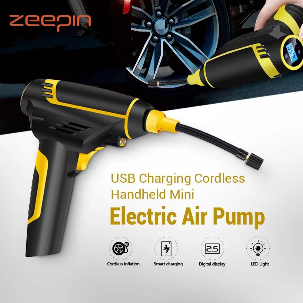 Zeepin 150 PSI автомобильный насос 120 Вт многофункциональный usb зарядка шин 12 в воздушный компрессор с светодиодный светильник