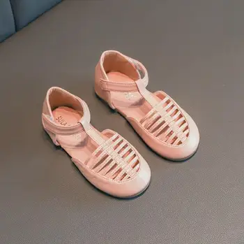

2020 Summer Girls Sandals Baby Child Roman Hollow Woven Shoes Little Toddle Kids Soft Bottom Beach Sandals