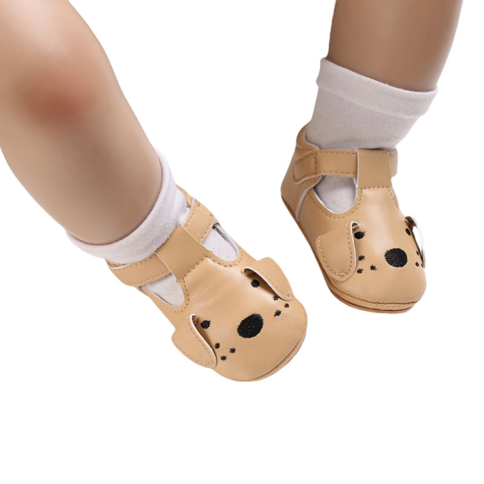 귀여운 패션   소년 소녀 가죽 신발 미끄럼 방지 부드러운 단독 T-스트랩 어린이 신발  Moccasins