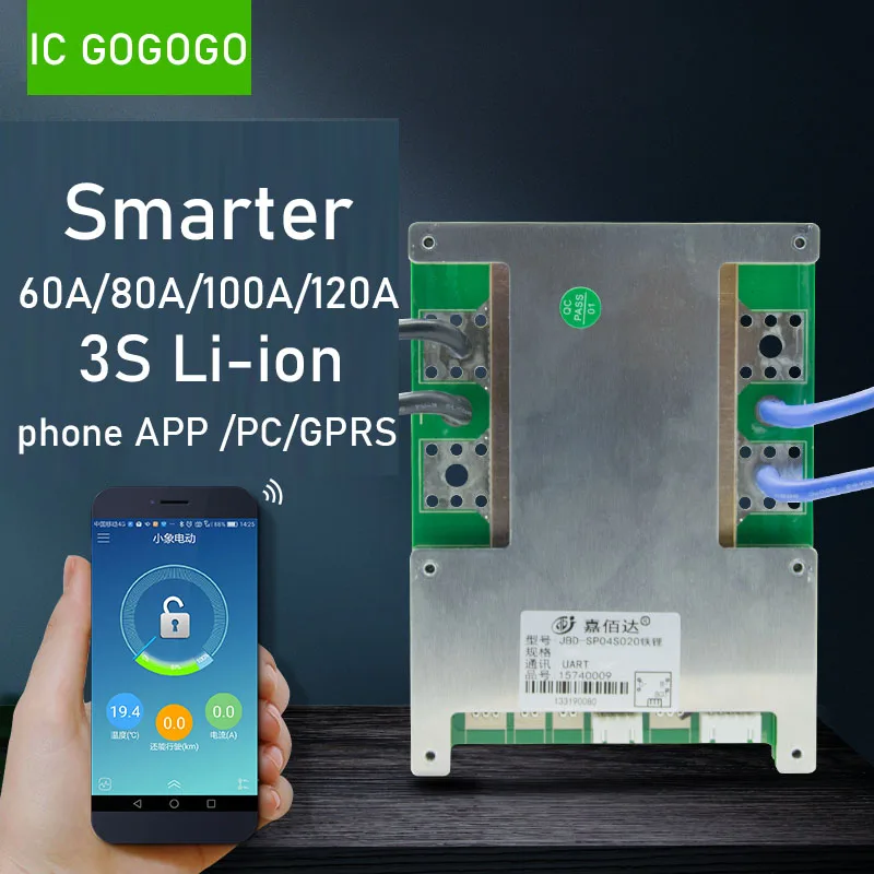 Jbd Smart Bms 3s 12v 60a 80a 100a 120a Liion Ion Lithium Protection Board High Current
